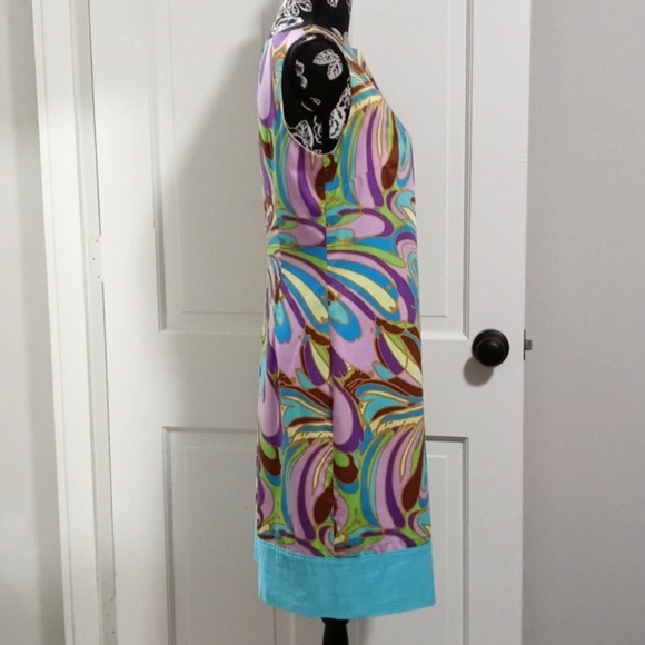 💜VTG Milly💜 - Multicolor Retro Floral Print Shift Dress - Picture 5 of 15